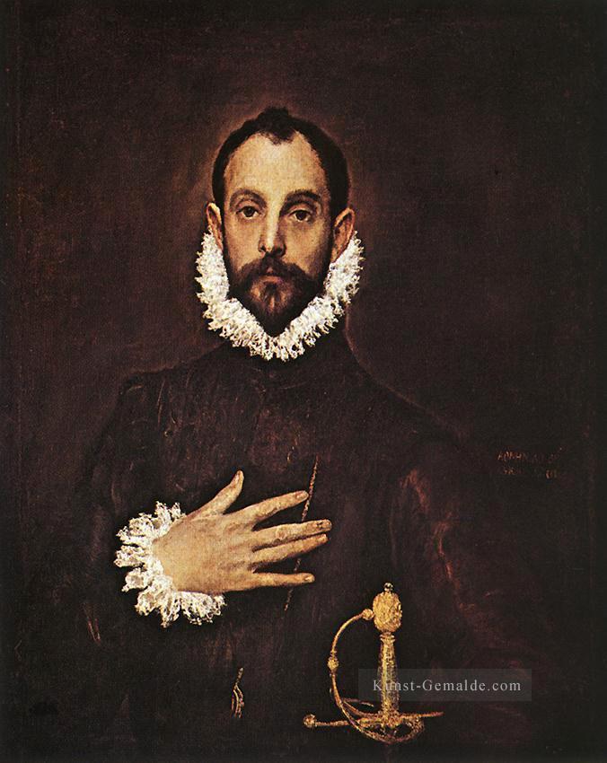 Der Ritter mit der Hand auf der Brust 1577 Manierismus spanische Renaissance El Greco Ölgemälde